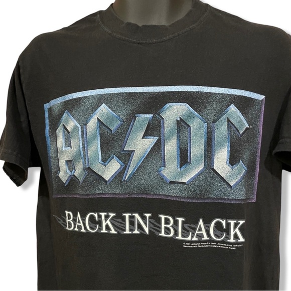 Vintage 2001 AC/DC Back In Black T-Shirt - Picture 3 of 4